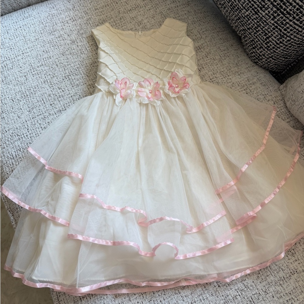 Rare Editions Ivory Textured Dress
